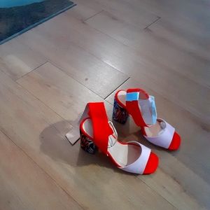 Liliana Shoes, 6.5, orange, light pink, black